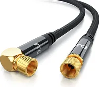 Satelitný kábel Primewire HDTV uhlový s opletením - 135 dB - 75 Ohm - textilný plášť - 3 m