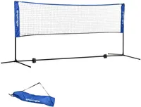 Rootz Badmintonnetz mit Ständer - höhenverstellbar - faltbar - mit Tragetasche - Oxford Polyester - Schwarz + Blau - 310L x 103W x 107-155H cm