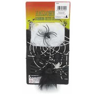 6x Spinnennetze Spinnenweben Spinnennetz Plastikspinnen Helloween 