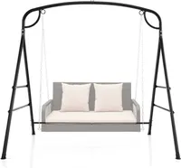 GOPLUS Hollywoodschaukelgestell, Schaukelgestell aus Metall mit 300kg Tragkraft, Metallgestell für Gartenschaukel Hollywoodschaukel Hängebank Schaukelbank, Gestell Rahmen für Garten Balkon