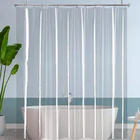 180x200 cm Duschvorhang mit 12 Ringe zur Befestigung,Wasserdicht Badezimmervorhang mit Gewicht Magnet unten, Transparente