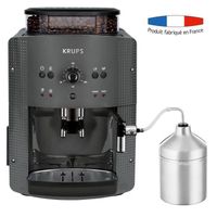 KRUPS YY4451FD Automatische Kaffeemaschine mit ätherischer Bohnenmühle mit Milchaufschäumer - Druck 15 bar - Grau