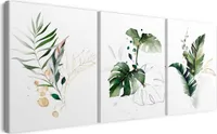 Nástenná fototapeta listy na plátne - ekologická farba, vodotesná - 3 kusy 90x180 cm plátno obrazy do obývačky, spálne