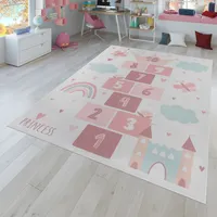 TT Home Kinderteppich Babyzimmer Teppich Kinderzimmer Rutschfest Tiere Weltkarte Autos Größe 100x200 cm