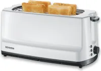 Langschlitztoaster 4 Scheiben SEVERIN AT 2234 Brötchen-Röstaufsatz integriert AT 2234 aus Kunststoff, grauweiß Toaster Toaster Langschlitz Toaster Schwarz Toaster Edelstahl Toaster Mit Brötchenaufsatz