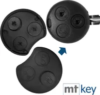 Auto Schlüssel Tasten Set 2X Tastenfeld kompatibel mit 3 Tasten Smart 450 Funk Schlüssel