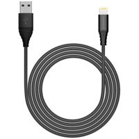 RIVERSONG | Alpha S Lightning auf USB. Das Kabel verfügt über ein verstärktes Nylongeflecht. Es eignet sich als verstärktes Datenkabel, Lightningkabel für IPhone11 X 8/7/6/5 und ist schwarz und 1 Meter lang