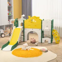 ProximaX 7 in 1 Kinderrutsche, (Set, mit 1 Rutschen, Teleskop，Kleines Fenster，Klettergerüst，Buchstabenleiter，Tunnel，Rutsche，Speicherplatz), Kletterspielzeug für Kinder, Hergestellt aus HDPE
