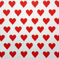 Geschenkpapier Herzen 70cm x 2m Rolle rot / weiß