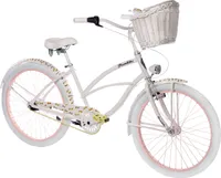 Plumbike La Donna Stadtfahrrad Damen 26" 7-Gang, mit Korb - Weiß