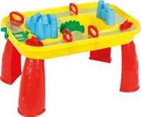 Pilsan Sand- und Wasserspieltisch aus Kunststoff | Großer Wassertisch mit Zubehörset | Garten Wasser Spieltisch für Kinder in Gelb & Rot