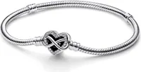 Pandora 592645C01 Náramek Sparkling Infinity Heart Clasp Silver 18 cm