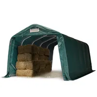 Robuster Weideunterstand 3,3x6 m wetterfeste PVC Plane 800N Unterstand grün