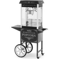 Royal Catering Popcornmaschine mit Wagen - Retro-Design - 150 / 180 °C - schwarz - Royal Catering