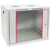 HMF 66409-07 Serverschrank 19 Zoll, 9 HE, Netzwerkschrank, 55 x 45 x 46 cm, Lichtgrau