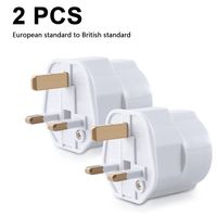 2X Reiseadapter Adapter Stecker für England - Reisestecker Stromadapter  EU zu UK Steckdose - Travel Plug(Weiß)
