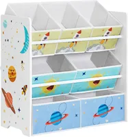 SONGMICS Kinderzimmer-Regal, kinderregal mit 7 Aufbewahrungsboxen