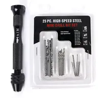 INF 25 ks mini vrtáků z rychlořezné oceli 0,5-3,0 mm Černá