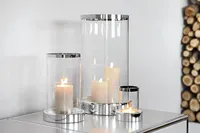 Fink Windlicht Empire silberfarben Eisen, Glas, Platinumauflage, vernickelt Höhe 28 cm