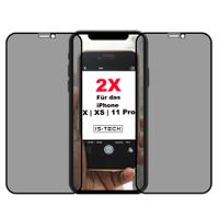 2x iPhone X XS 11 Pro 3D Anti Spy Privacy Blickschutz Schutzglas Panzer Schutz Glas 9H