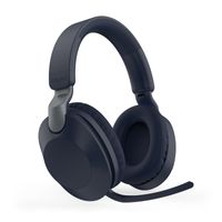 Kabelloses Bluetooth-Headset,BT 5.3 mit faltbarer Headset-Unterstützung, AUX IN, einziehbarer Kopfbügel, faltbare Aufbewahrung, weiche, atmungsaktive Ohrenschützer, Marineblau