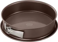Dr. Oetker Springform Ø 30 cm, Backform der Serie Back-Edition mit Emaille-Servierboden, runde Kuchenform aus Stahl mit Antihaftbeschichtung (Farbe: braun)