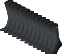 PUMA Uni Sportsocken, 12er Pack - Sport Crew Socken, ECOM, Logo, einfarbig Schwarz 43-46