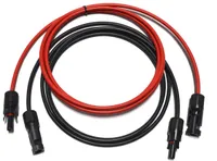 Solarkabel Verlängerungskabel Rot/Schwarz 4 - 6mm² mit montiertem Stecker 2x 2m 4mm²