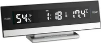 TFA - Digitaler Wecker mit Raumklima 60.2011 - schwarz/ silber