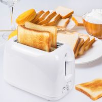 7MAGIC Toaster, 6 Verschiedenen Bräunungsstufen, Aufklappbare Krümelschublade, Kabelaufbewahrungsfunktion, 2 Steckplätze, 650 W Kunststoff, Weiss