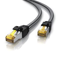 Primewire Patchkabel CAT 7 Rohkabel mit Baumwollummantelung  - Gigabit Ethernet LAN Kabel - 10 Gbit/s - S/FTP PIMF Schirmung - Netzwerkkabel - 10m