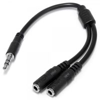 Startech.com audio adapter headphone splitter mini-jack 3.5mm 3-pin male to 2x mini-jack 3-pin female - headphones - black,lifetime warranty