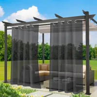 Outdoor Vorhang Wasserdicht Transparent mit Obere Ösen,B132xH274cm Outdoorvorhänge Außenvorhang für Balkon Terrasse Garten Pergola 1Panel