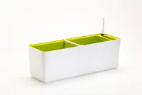 PLASTIA s.r.o. Samozavlažovací kvetináč Berberis biely + zelený 80 cm