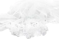 Oblique Unique Haarreifen mit Brautschleier Blumen Perlen JGA Hochzeit Braut Schleier weiß