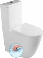 TURKU Kombi WC erhöht, spülrandlos,Abgang senkt./waager., Weiß