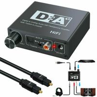 DAC Audio Wandler,Optical Toslink SPDIF zu Koax,Coaxial auf optisch Konverter Bidirektional,Digital zu Analog Cinch,3,5mm Aux