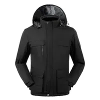 Größe 5XL Schwarz Jacken Herren Warme Parka Große Größen Herren Winterjacken Mit Abnehmbare Kapuze