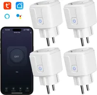 4er-set WLAN-Steckdose, Smart Steckdose mit App Steuerung,Funksteckdose,Smart Plug, max. 3520,00 W, 16A WLAN-Steckdose mit Zeitschaltuhr