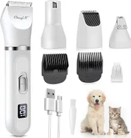 CkeyiN Hundeschermaschine 4 In 1 Elektrische Tierhaarschneidemaschine Rasierer Set Nagellackierer für Hunde und Katze Tierhaarpflege