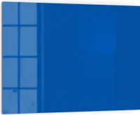 DEQORI Küchenrückwand Glas 80x60 cm 'Mittelblau' Spritzschutz Bad Rückwand Küche