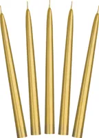 Świeca stożkowa złota 24cm 10szt