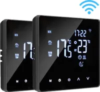 2X Tuya WiFi Smart Raumthermostate fußbodenheizung Warmwasserbereitung Thermostat Temperaturregler, App-Steuerung 3A - Schwarz