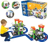 MOCHTOYS Nowoczesny mega garaż 2+3 poziomy Parking samochodowy znaki drogowe