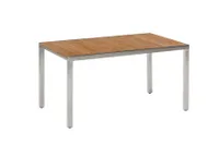 Stahl/Sicherheitsglas 145 x 80 cm Merxx Gartentisch Tisch eckig silber 