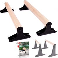 PULLUP & DIP Holz Parallettes LOW, Minibarren Handstand Barren mit ergonomischem Holz Griff, Liegestützgriffe Push-up Bars für Calisthenics und Turnen, In- und Outdoor