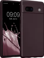 kwmobile Handyhülle kompatibel mit Google Pixel 7a Hülle - weiche Silikon Case metallisch schimmernd in Metallic Brombeere