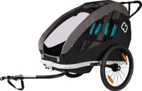 Hamax Traveller Fahrradanhänger für 2 Kinder, Farbe:Schwarz / Grau