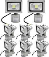 8pcs 20W LED Fluter SMD Strahler mit PIR Bewegungsmelder,Greenmigo 120° Fluter IP65 Wasserdicht Aluminiumkörper Grau Kaltweiß
