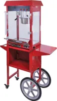 KuKoo Retro Popcornmaschine Popcorn Maker Party Popcornautomat mit Wagen Rot